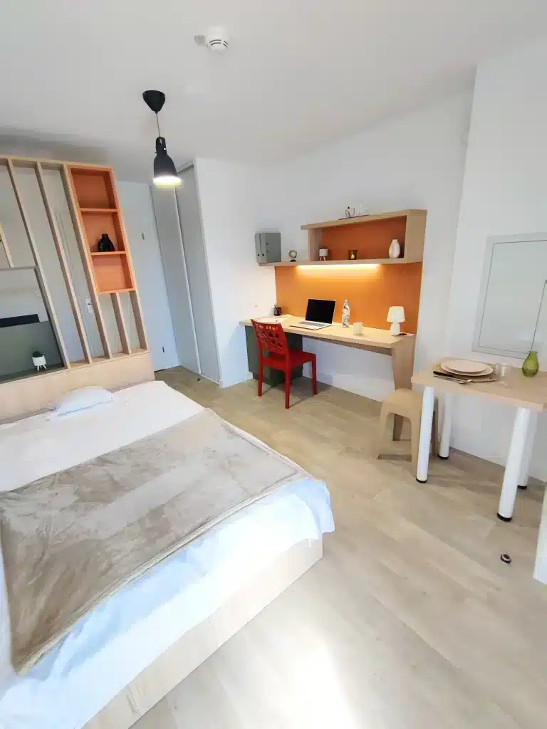 Pièce de vie studio de la résidence étudiante Amphithéâtre à Toulouse